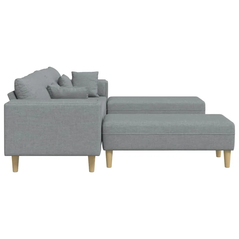 Sofa su pagalve 3 pcs Šviesiai pilka audinys