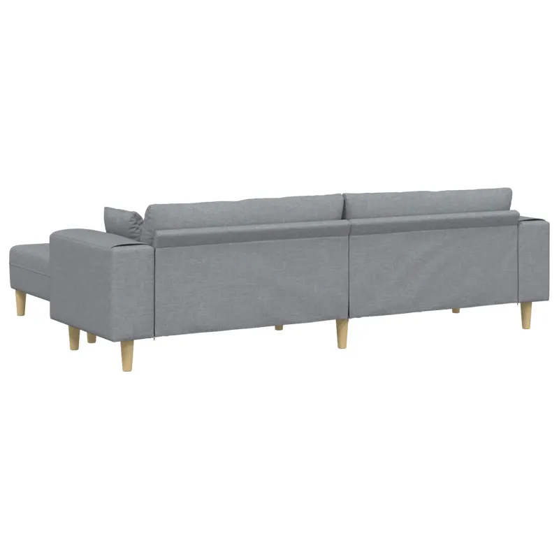 Sofa su pagalve 3 pcs Šviesiai pilka audinys