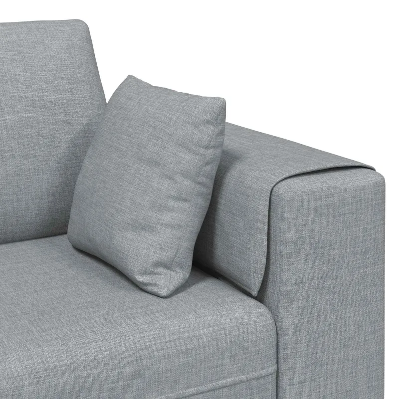 Sofa su pagalve 3 pcs Šviesiai pilka audinys
