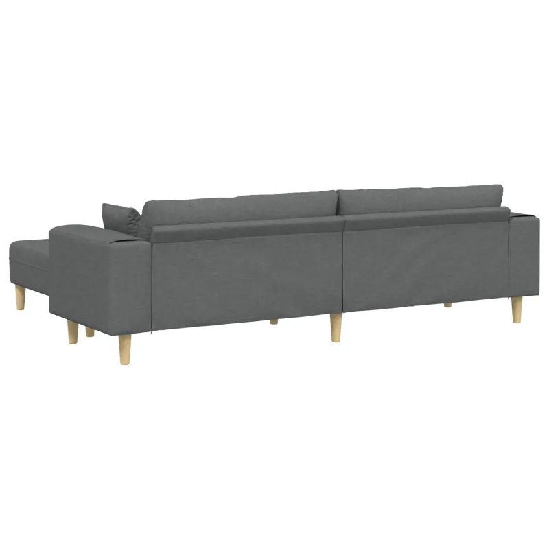 Sofa su pagalve 3 pcs Tamsiai pilka audinys