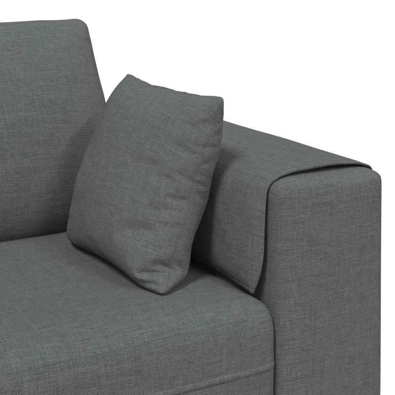 Sofa su pagalve 3 pcs Tamsiai pilka audinys
