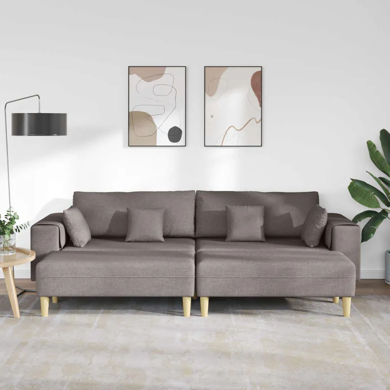 Sofa su pagalve 3 pcs Taupe audinys
