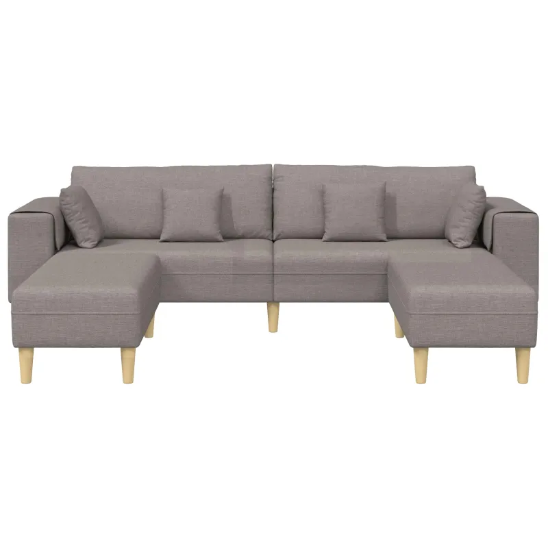 Sofa su pagalve 3 pcs Taupe audinys