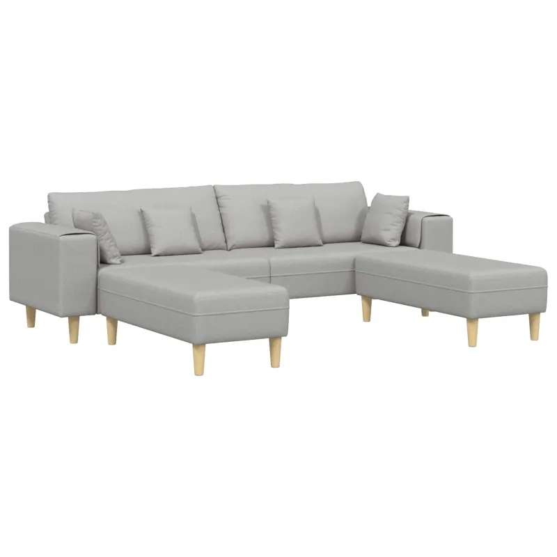 Sofa 3 pcs Debesų pilka 250 x 188 x 76 cm audinys