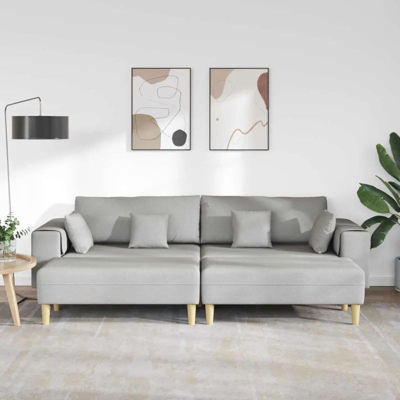 Sofa 3 pcs Debesų pilka 250 x 188 x 76 cm audinys