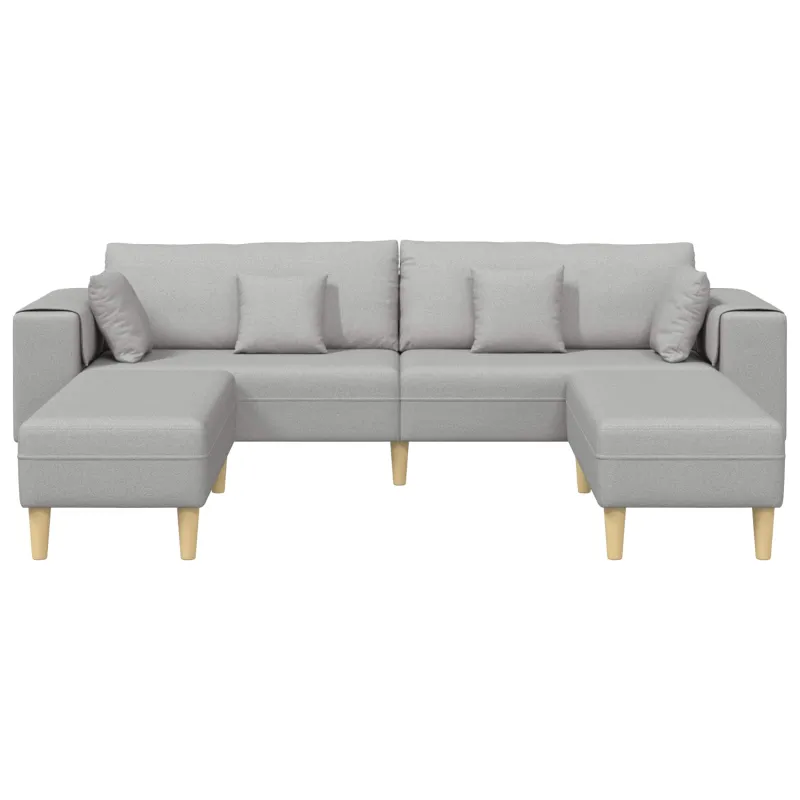 Sofa 3 pcs Debesų pilka 250 x 188 x 76 cm audinys