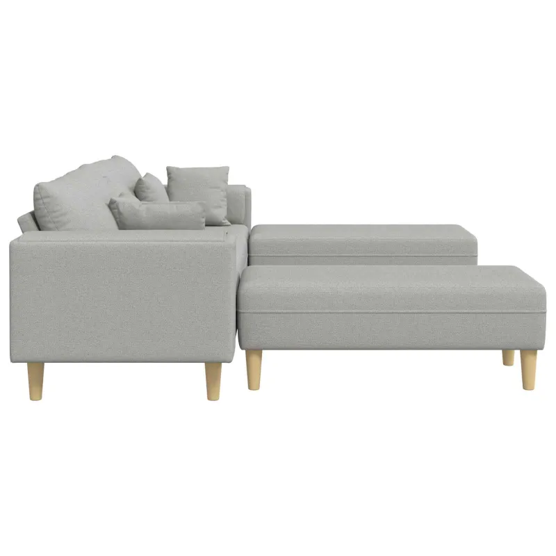 Sofa 3 pcs Debesų pilka 250 x 188 x 76 cm audinys