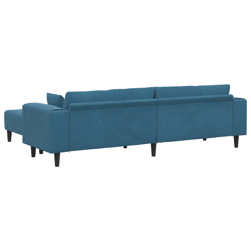Sofa 3 pcs Mėlyna 250 x 188 x 76 cm Aksomas
