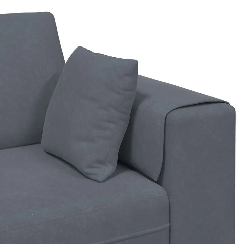 Sofa 3 pcs Tamsiai pilka 250 x 188 x 76 cm Aksomas