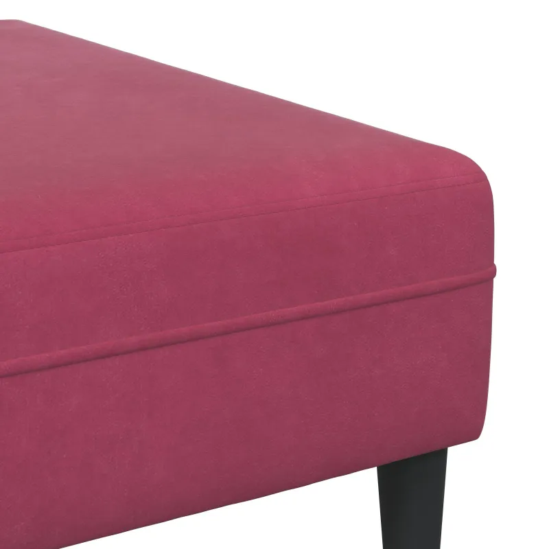 Sofa 3 pcs Vyno raudona 250 x 188 x 76 cm Aksomas