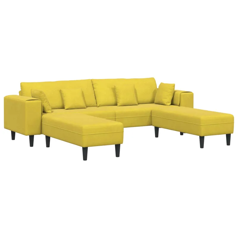 Sofa 3 pcs Geltona 250 x 188 x 76 cm Aksomas
