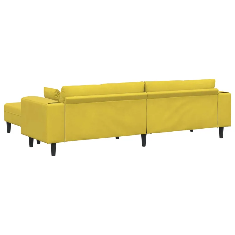Sofa 3 pcs Geltona 250 x 188 x 76 cm Aksomas