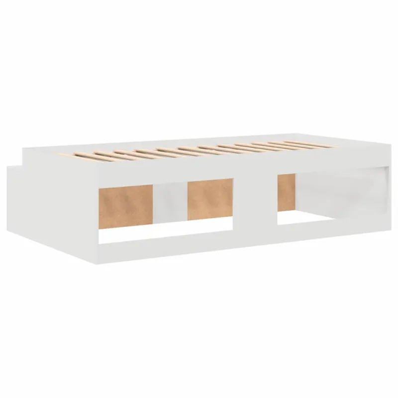 Lovos rėmas su stalčių Balta 90 x 200 cm Apdirbta mediena