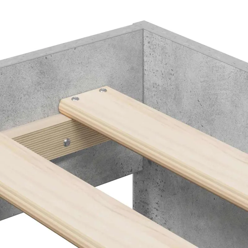 Lovos rėmas Betono pilka 90 x 200 cm Apdirbta mediena
