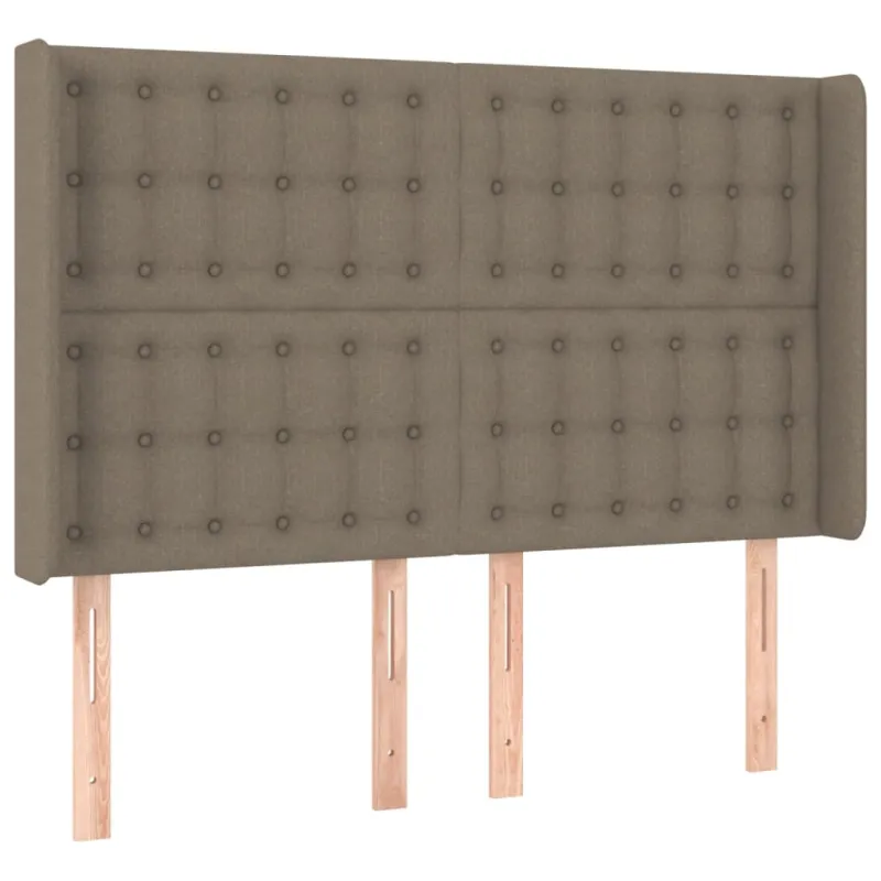 Galvūgalis su LED, taupe spalvos, 147x16x118/128cm, audinys