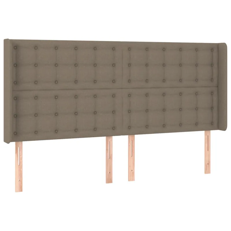 Galvūgalis su LED, taupe spalvos, 183x16x118/128cm, audinys