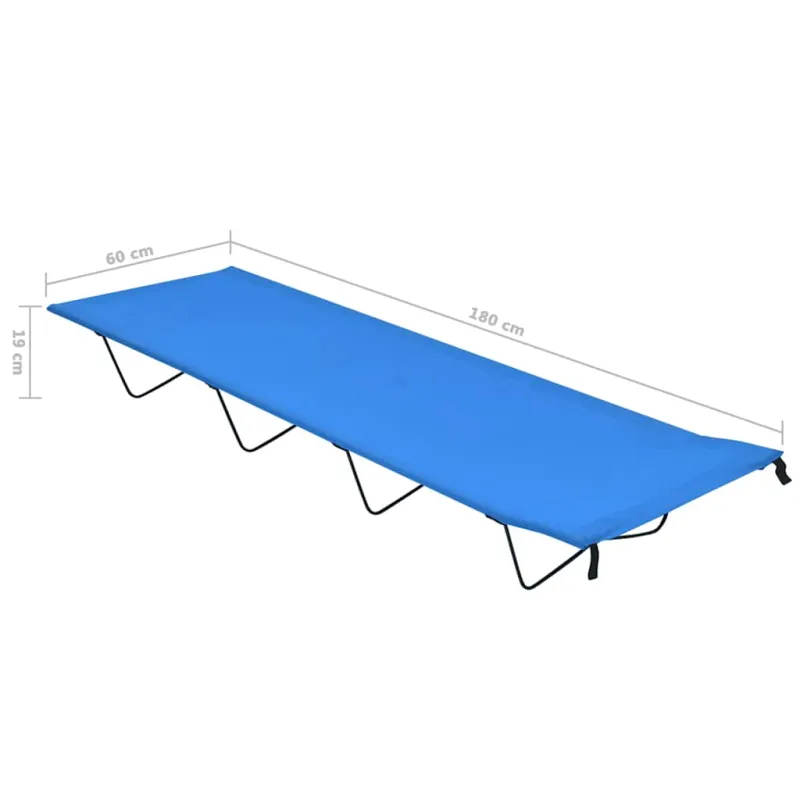 Stovyklavimo gultas, mėlynas, 180x60x19cm, audinys ir plienas