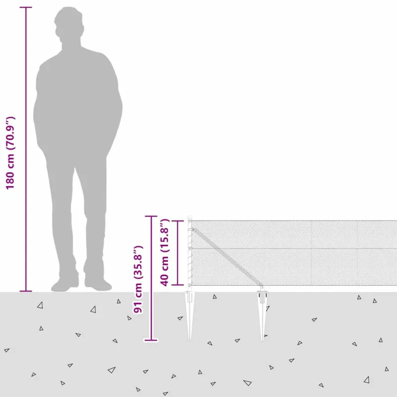 Suvirintas vielinis tvoras su smailiais galais