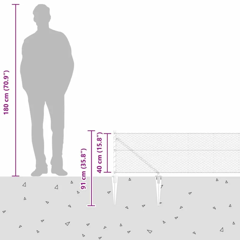 Suvirintas vielinis tvoras su smailiais galais